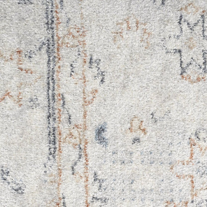 7' X 9' Light Blue Oriental Power Loom Distressed Washable Area Rug