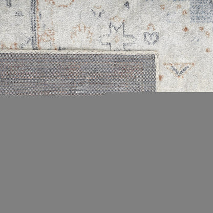 4' X 6' Light Blue Oriental Power Loom Distressed Washable Area Rug