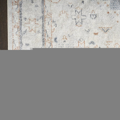 4' X 6' Light Blue Oriental Power Loom Distressed Washable Area Rug