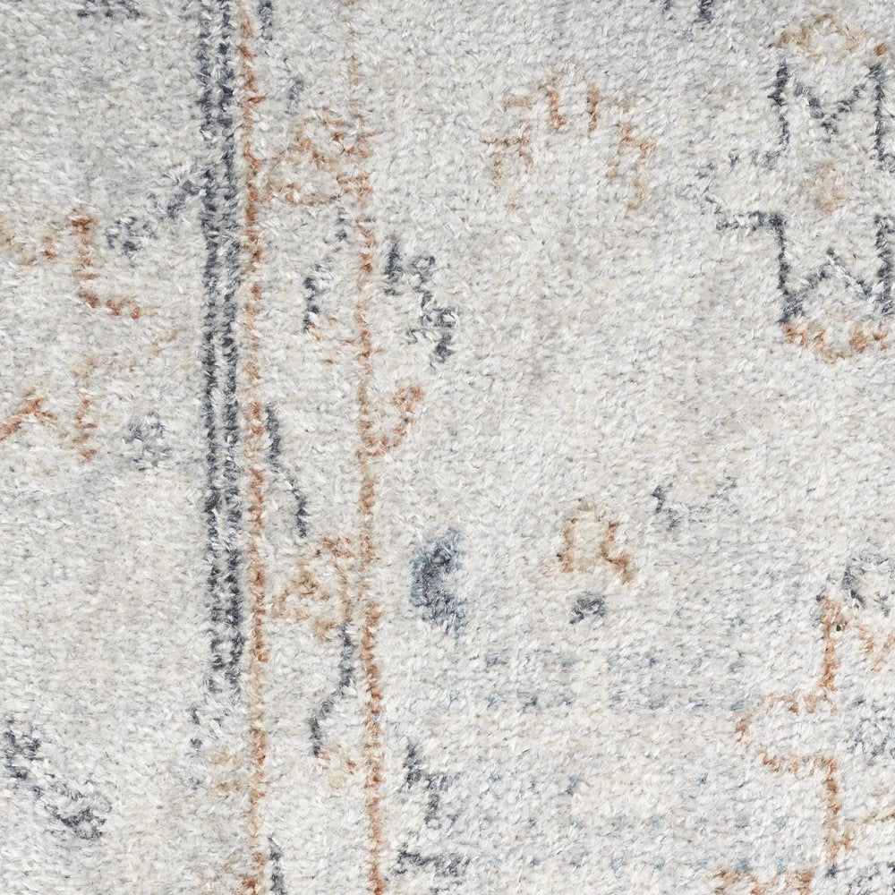 8' Light Blue Oriental Power Loom Distressed Washable Runner Rug