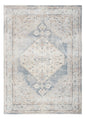 8' Light Blue Oriental Power Loom Distressed Washable Runner Rug