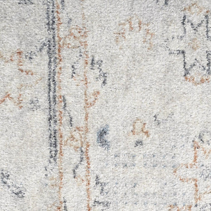 12' Light Blue Oriental Power Loom Distressed Washable Runner Rug