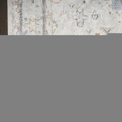 10' Light Blue Oriental Power Loom Distressed Washable Runner Rug