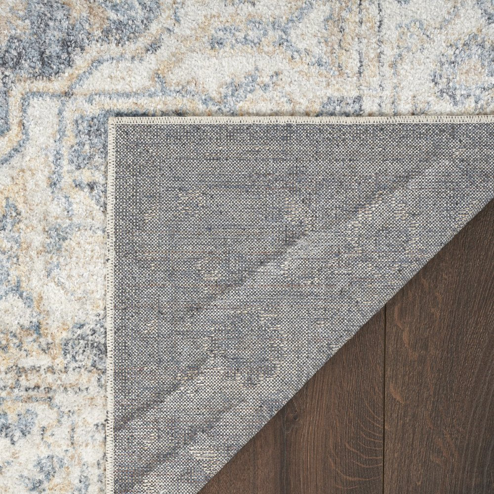 7' X 9' Gray Oriental Power Loom Washable Area Rug
