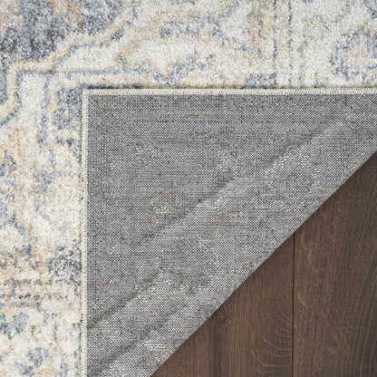 7' X 9' Gray Oriental Power Loom Washable Area Rug