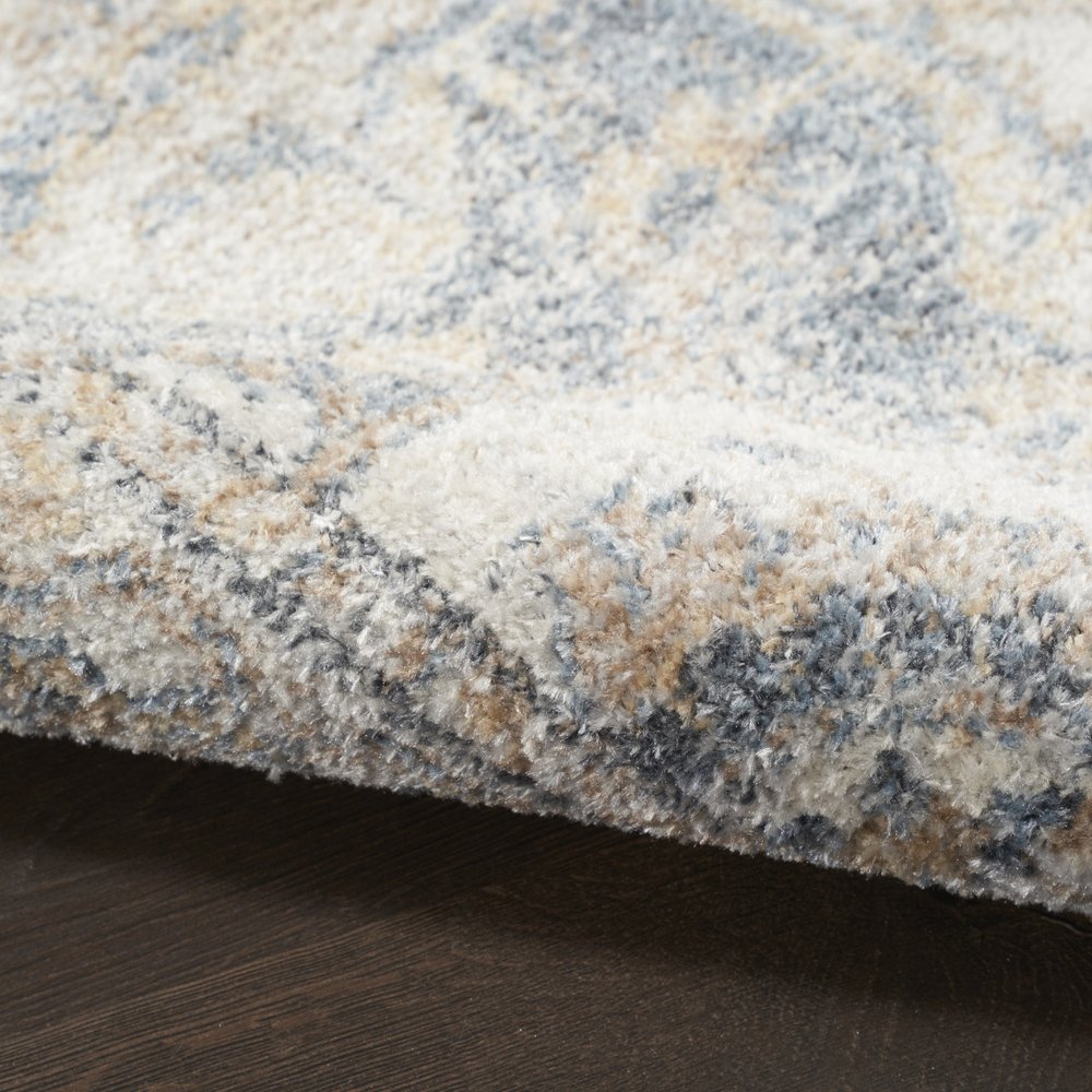 7' X 9' Gray Oriental Power Loom Washable Area Rug