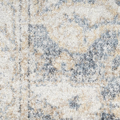 3' X 5' Gray Oriental Power Loom Washable Area Rug