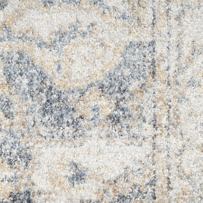 5' X 7' Gray Oriental Power Loom Washable Area Rug