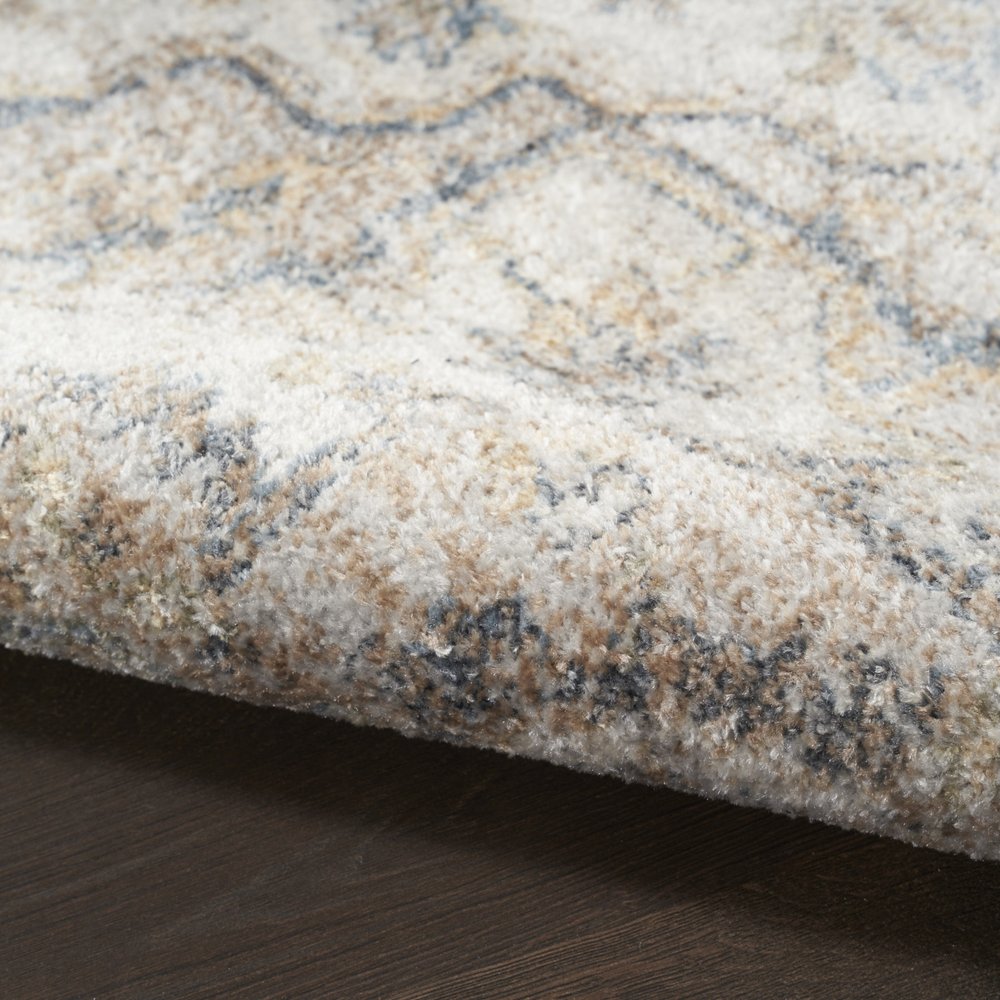 7' X 9' Silver Oriental Power Loom Washable Area Rug