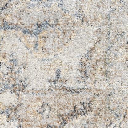 4' X 6' Silver Oriental Power Loom Washable Area Rug