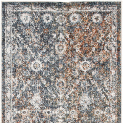 4' X 6' Silver Oriental Power Loom Washable Area Rug