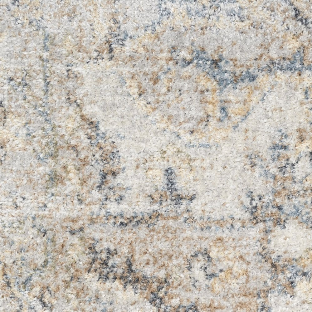 8' X 10' Silver Oriental Power Loom Washable Area Rug