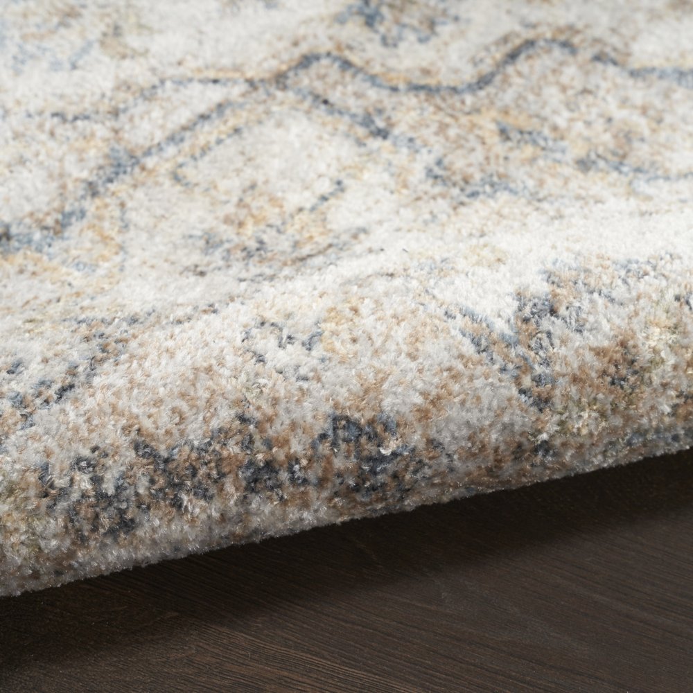 8' X 10' Silver Oriental Power Loom Washable Area Rug