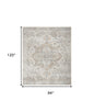 8' X 10' Silver Oriental Power Loom Washable Area Rug