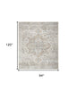8' X 10' Silver Oriental Power Loom Washable Area Rug