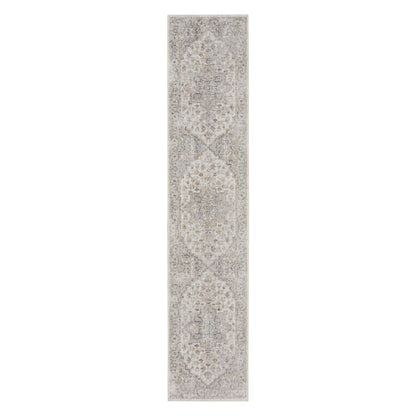 10' Silver Oriental Power Loom Washable Runner Rug
