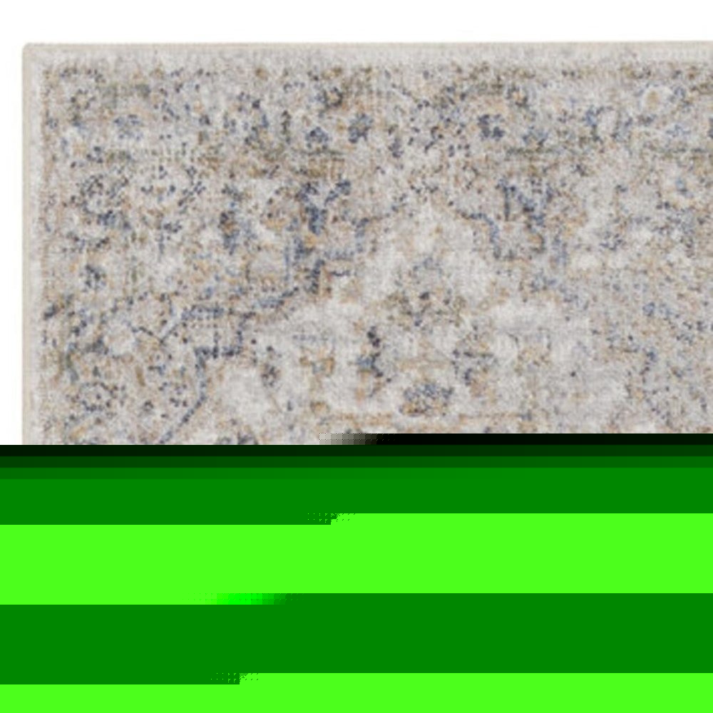 10' Silver Oriental Power Loom Washable Runner Rug
