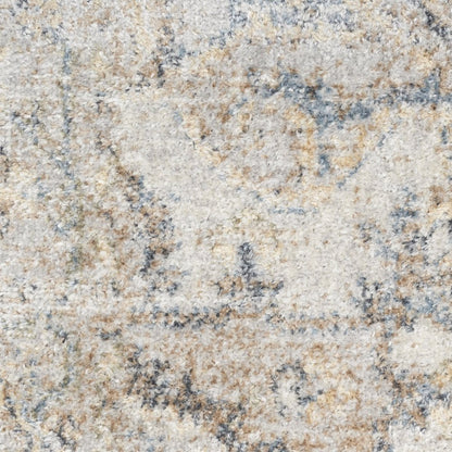 3' X 5' Silver Oriental Power Loom Washable Area Rug