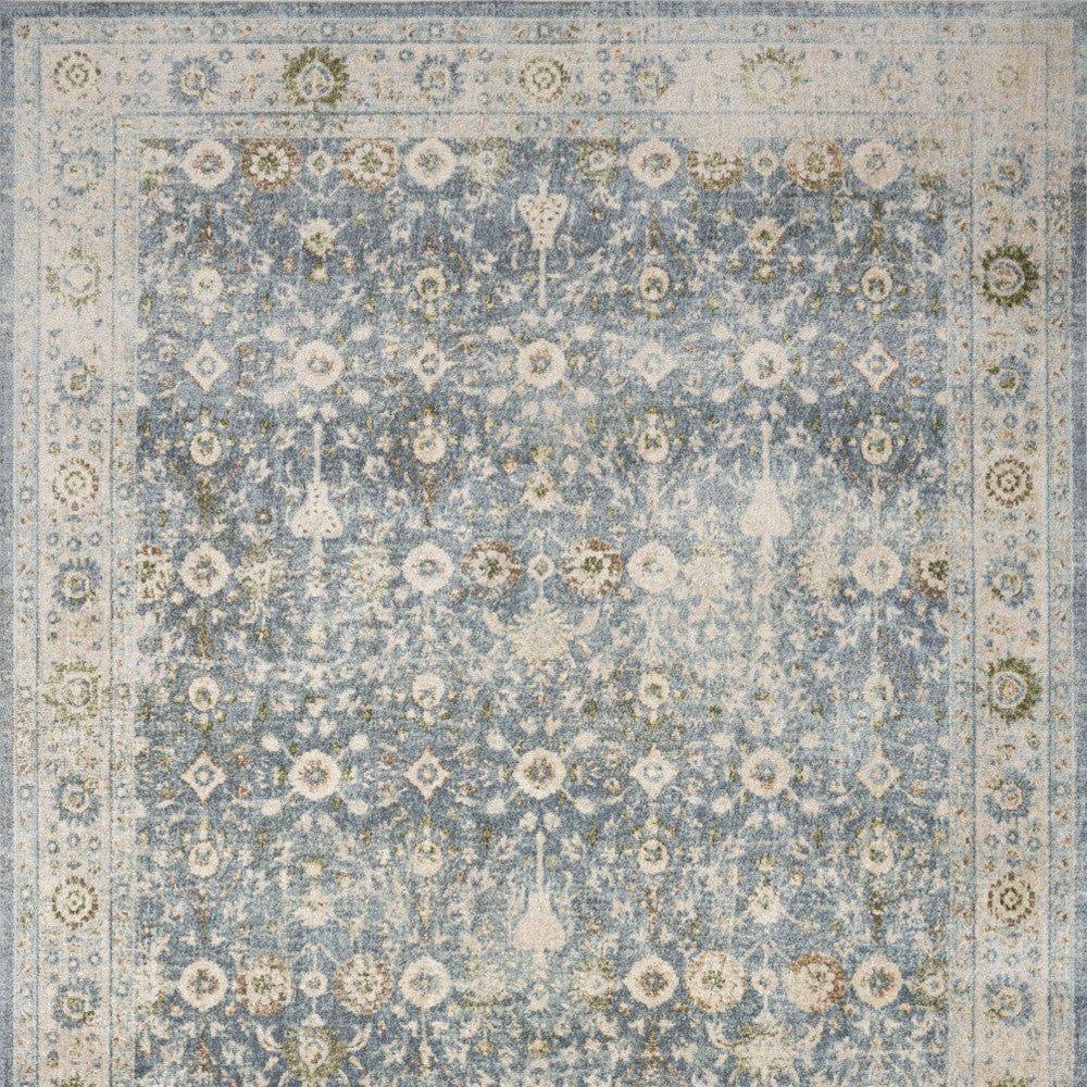 3' X 5' Silver Oriental Power Loom Washable Area Rug