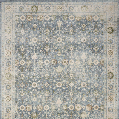 3' X 5' Silver Oriental Power Loom Washable Area Rug