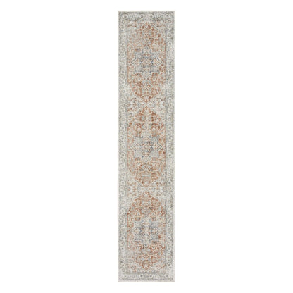 10' Gold and Ivory Oriental Power Loom Washable Runner Rug