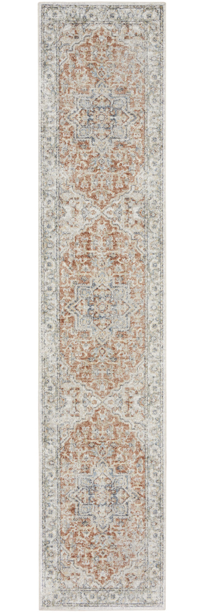 10' Gold and Ivory Oriental Power Loom Washable Runner Rug