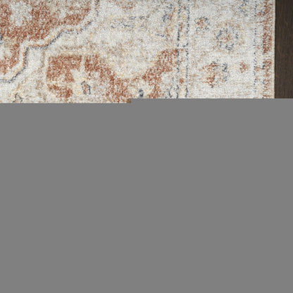 7' X 9' Gold Oriental Power Loom Washable Area Rug