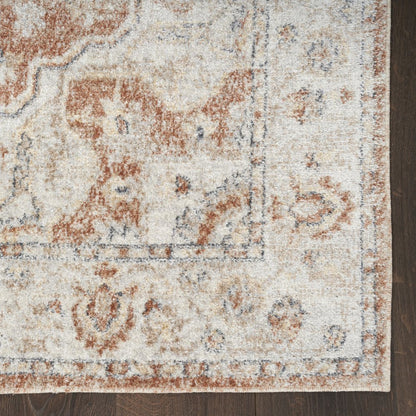 7' X 9' Gold Oriental Power Loom Washable Area Rug