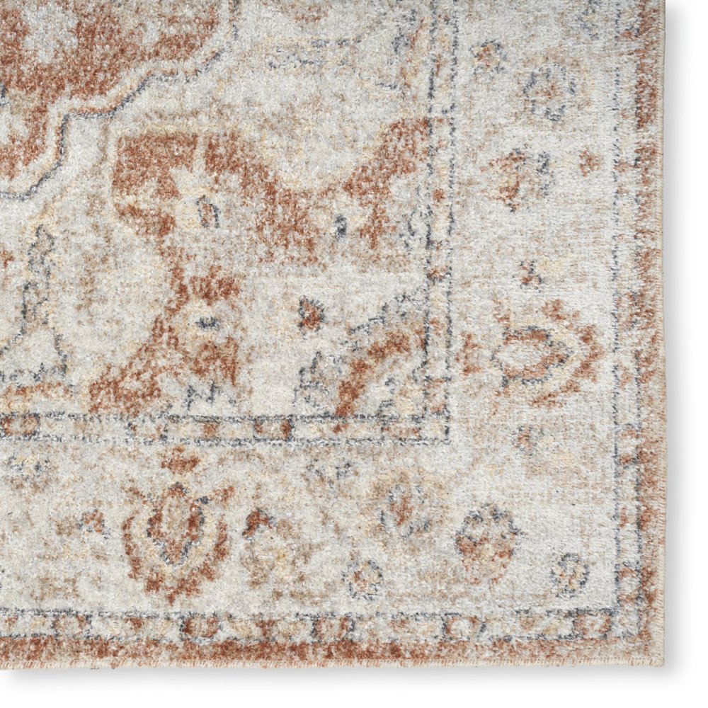 7' X 9' Gold Oriental Power Loom Washable Area Rug