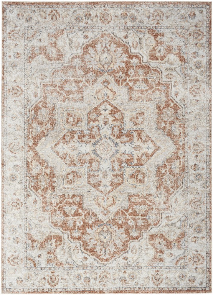 4' X 6' Gold Oriental Power Loom Washable Area Rug
