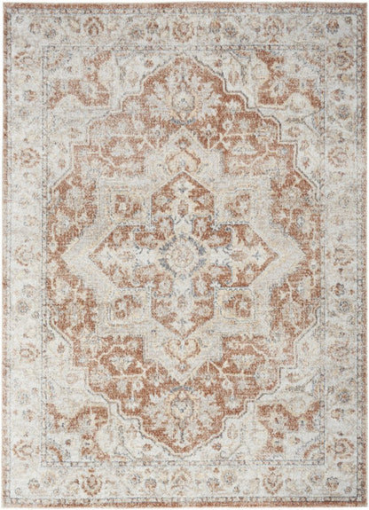4' X 6' Gold Oriental Power Loom Washable Area Rug