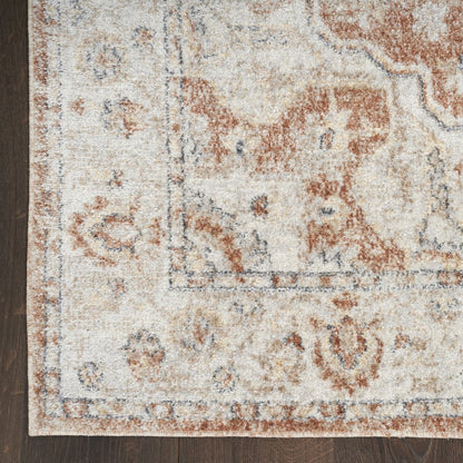 4' X 6' Gold Oriental Power Loom Washable Area Rug