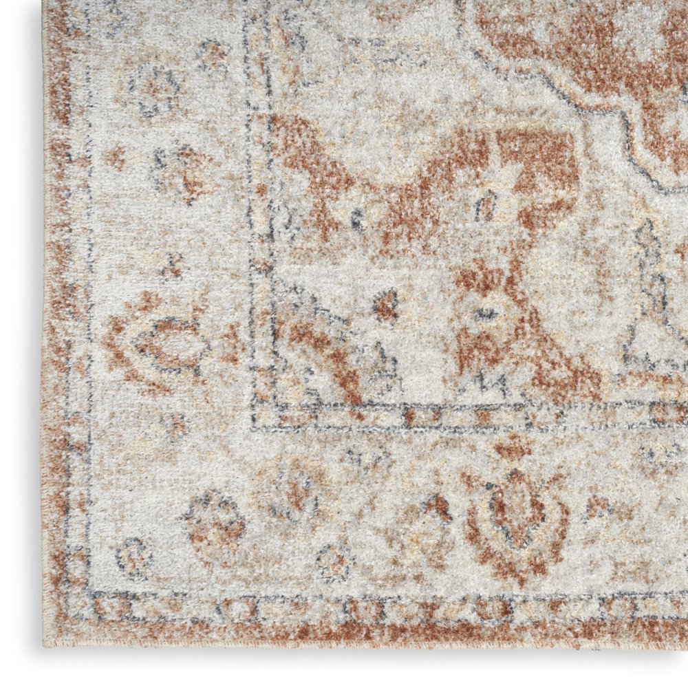 8' X 10' Gold Oriental Power Loom Washable Area Rug