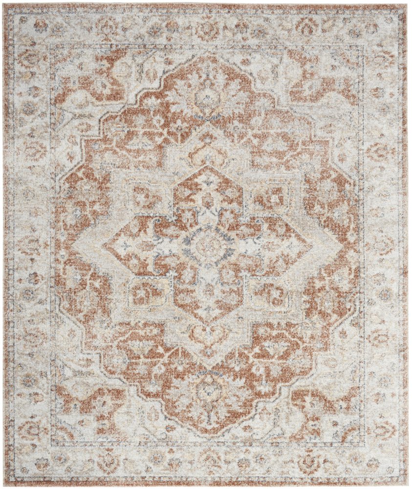 8' X 10' Gold Oriental Power Loom Washable Area Rug