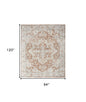 8' X 10' Gold Oriental Power Loom Washable Area Rug