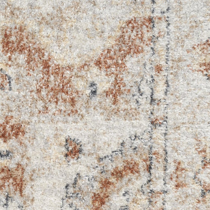 5' X 7' Gold Oriental Power Loom Washable Area Rug