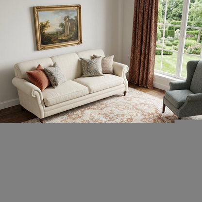 5' X 7' Gold Oriental Power Loom Washable Area Rug
