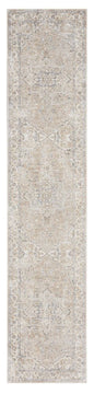 10' Beige Oriental Power Loom Washable Runner Rug