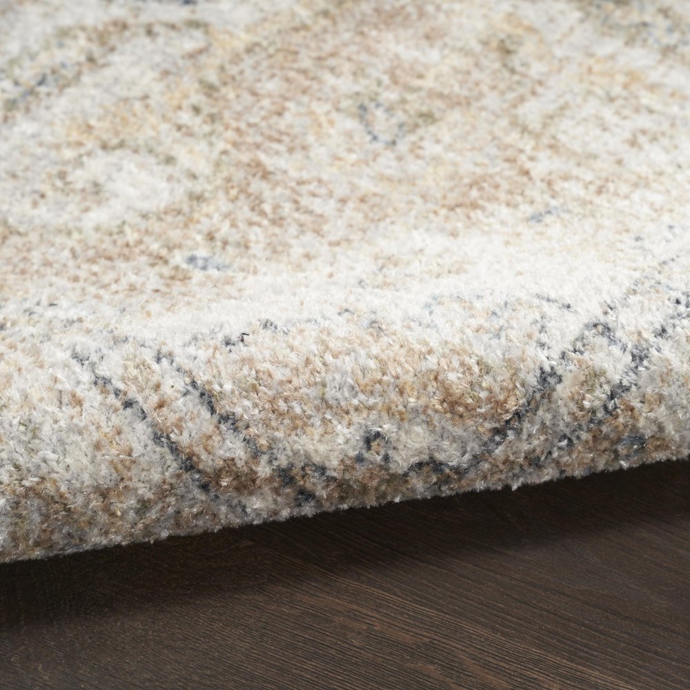 8' X 10' Beige Oriental Power Loom Washable Area Rug