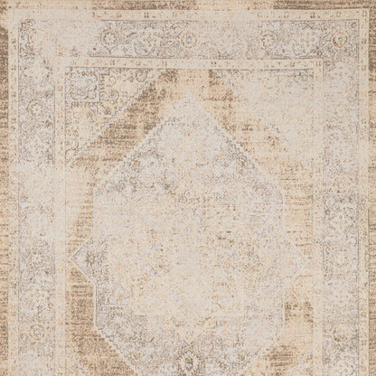 8' X 10' Beige Oriental Power Loom Washable Area Rug