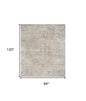 8' X 10' Beige Oriental Power Loom Washable Area Rug