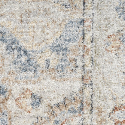 4' X 6' Denim Blue Oriental Power Loom Washable Area Rug