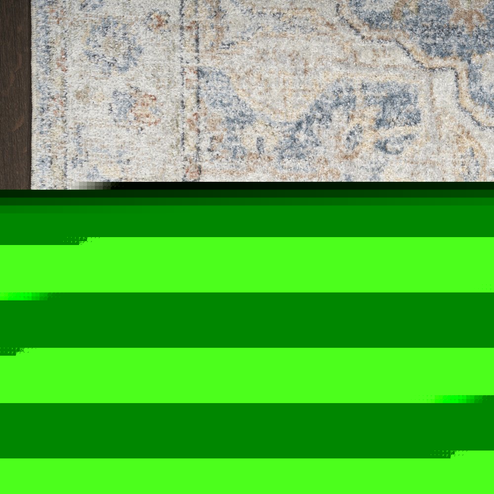 3' X 5' Denim Blue Oriental Power Loom Washable Area Rug