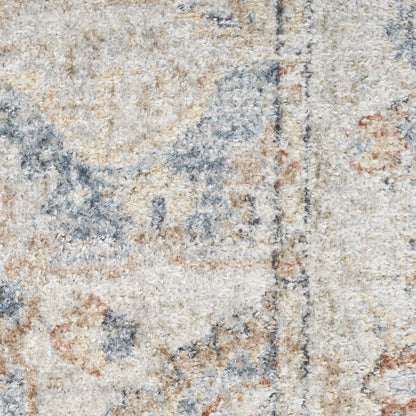 8' X 10' Denim Blue Oriental Power Loom Washable Area Rug