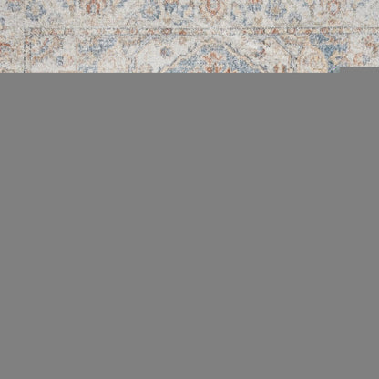 12' Denim Blue Oriental Power Loom Washable Runner Rug