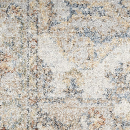 3' X 5' Gray Oriental Power Loom Washable Area Rug