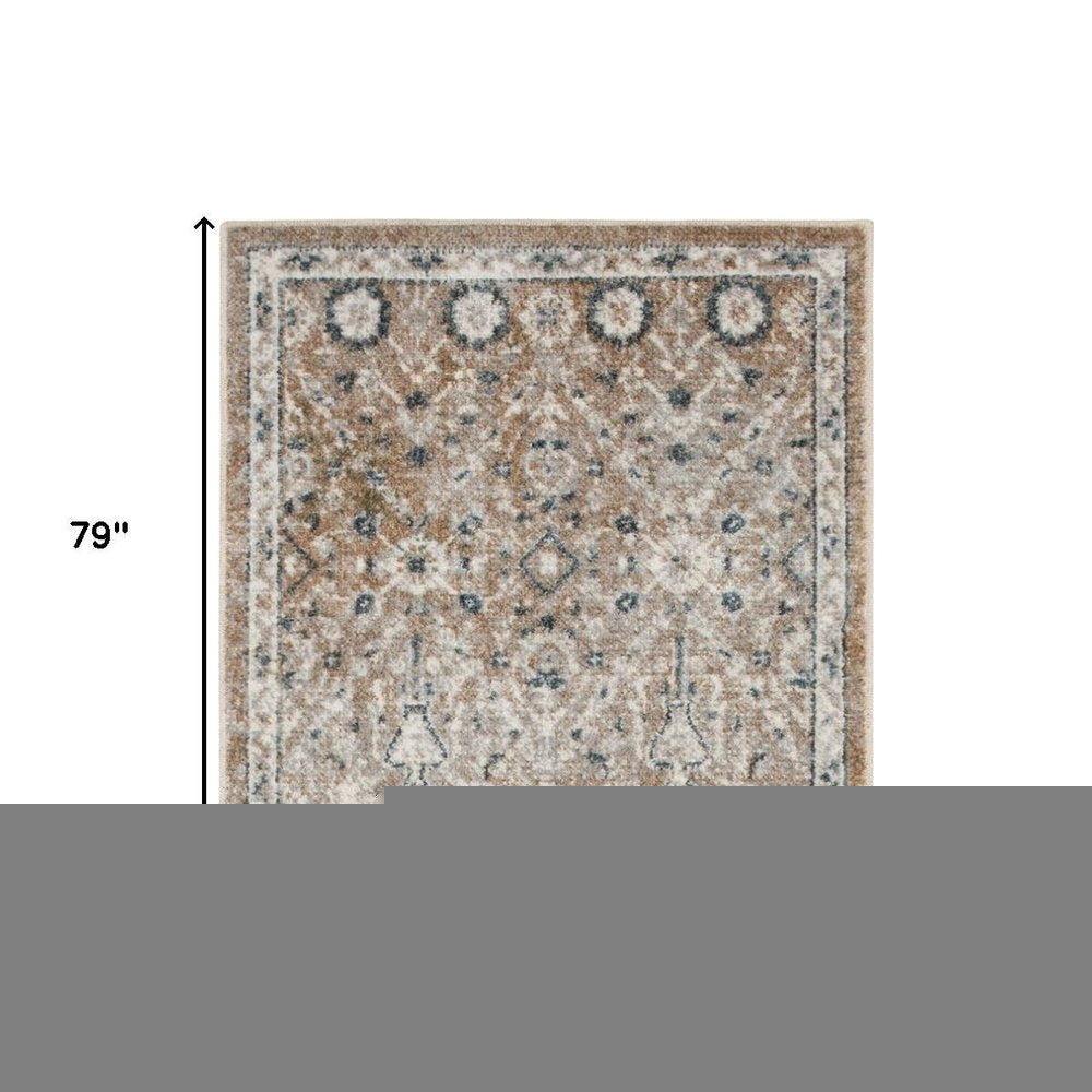 7' X 9' Gray Oriental Power Loom Washable Area Rug