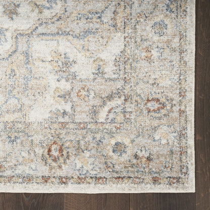 7' X 9' Gray Oriental Power Loom Washable Area Rug