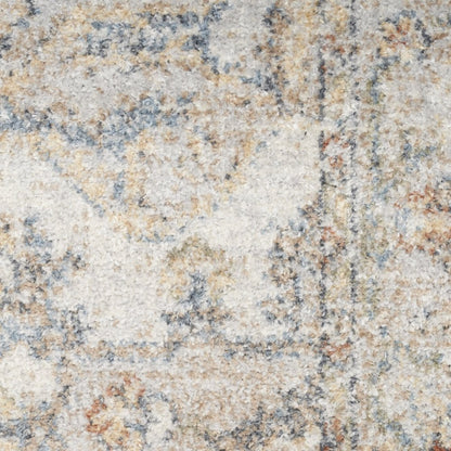 7' X 9' Gray Oriental Power Loom Washable Area Rug