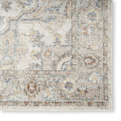 7' X 9' Gray Oriental Power Loom Washable Area Rug